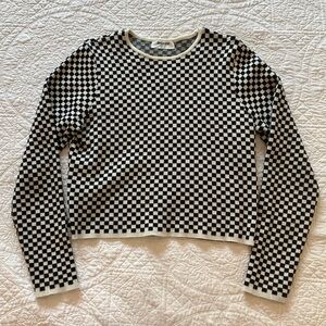 Roolee Black and White Checkered Top